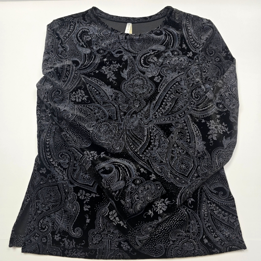White Stag Womens Black/Sparkly Top Size Small